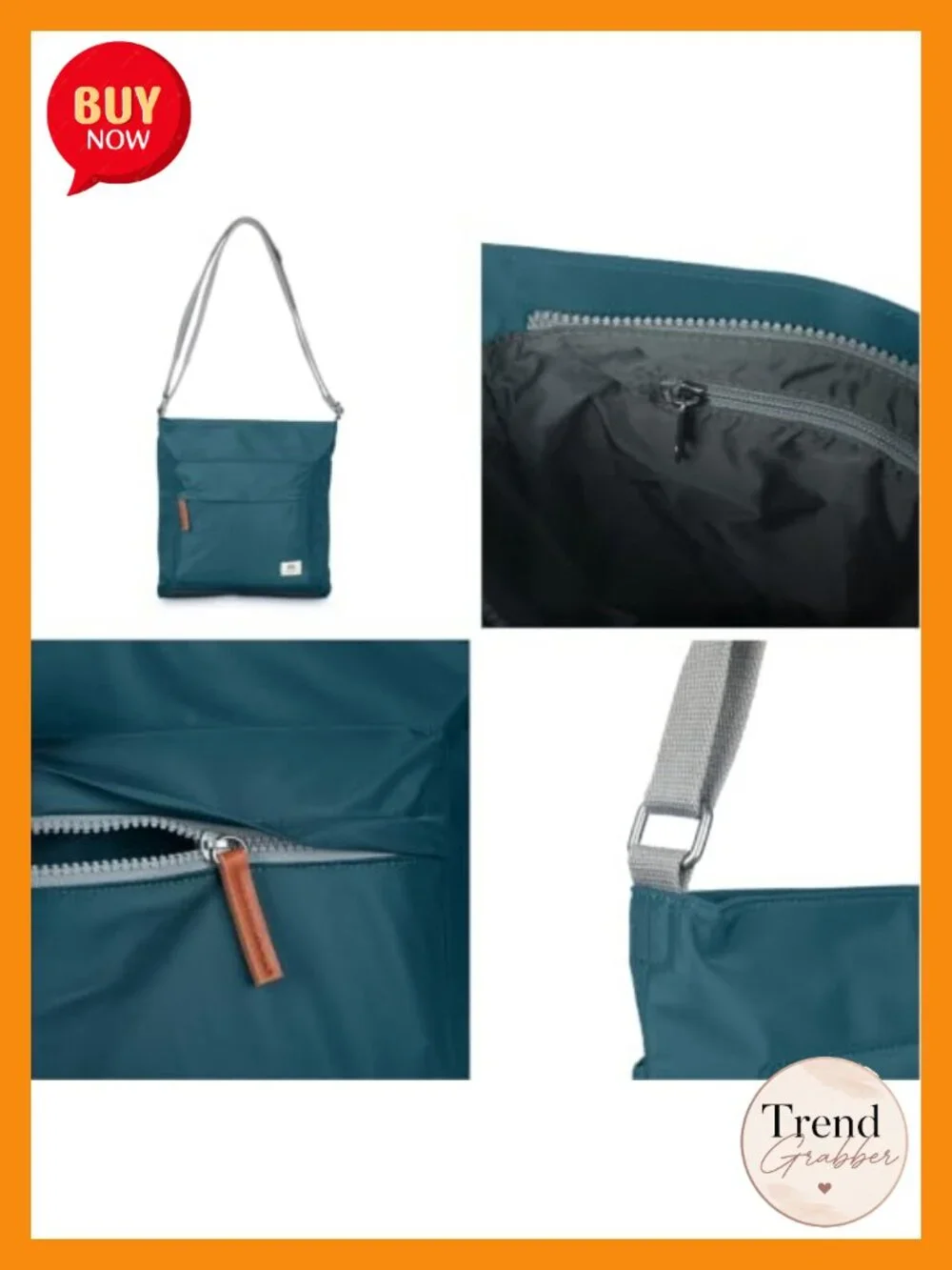 Nylon Crossbody Bag with Chunky Zippers - The Kennington - Medium